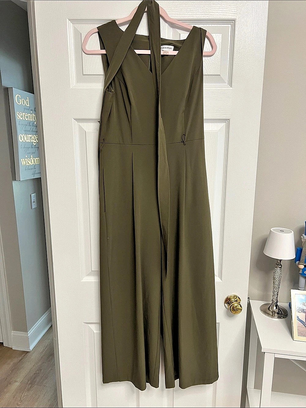 Calvin Klein Olive Wide-Leg Jumpsuit